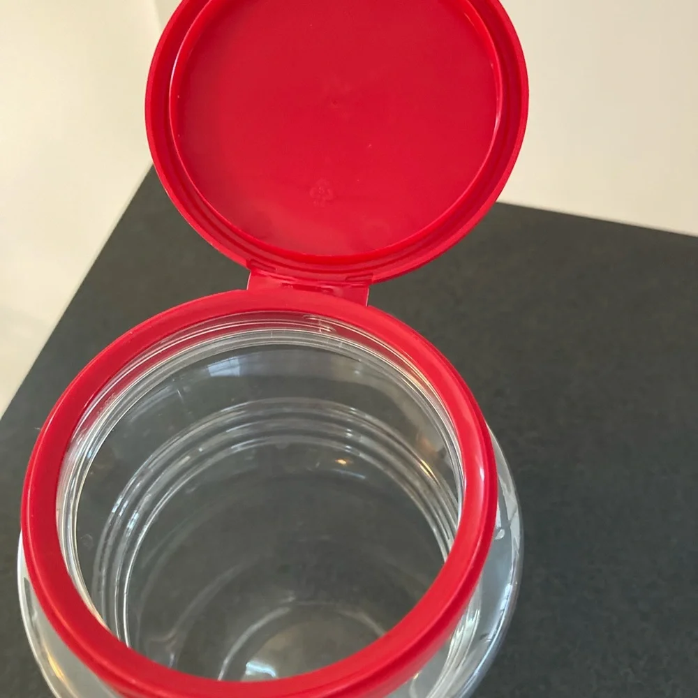 2 flip top storage containers    Great for cereal, pasta, nuts, rice.
